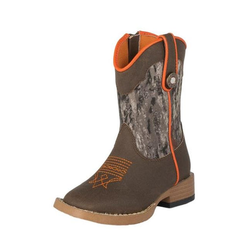 DBL Barrel 44118222-06 Boys Buckshot Mossy Camo Zip Boots Toddler&#44; Brown - Size 6