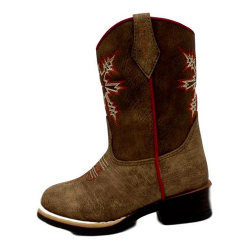 DBL Barrel 4410544-05 Western Boots Boys Clay&#44; Brown - Size 5