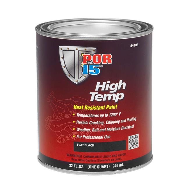 Por-15 POR44104 1 qt. Flat High Temperature Paint&#44; Black