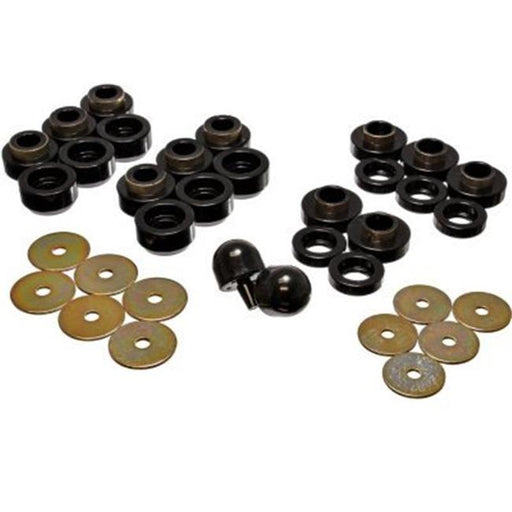 Energy Suspension ENG2.4107G Front & Rear Body Mount Kit&#44; Black