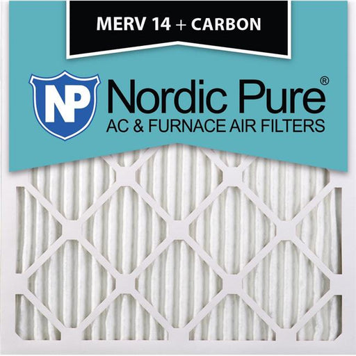 Nordic Pure 15x15x1ExactCustomM14-C-12 Exact MERV 14 Plus Carbon AC Furnace Filters&#44; 15 x 15 x 1 in. - Pack of 12