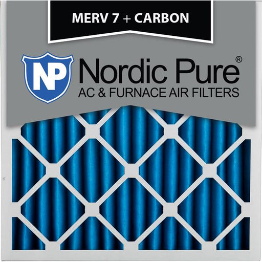 Nordic Pure 20x20x2M7-C-3 MERV 7 Plus Carbon Pleated Air Filters - 20 x 20 x 2 in. - Pack of 3