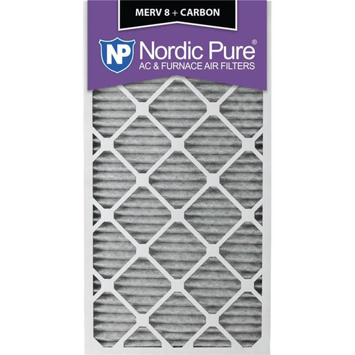 Nordic Pure 17-1-4x35-1-4x1Exact CustomM8PlusC-6 Exact Pleated MERV 8 Plus Carbon&#44; 17.25 x 35.25 x 1 in. - Pack of 6