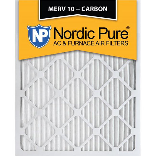 Nordic Pure 20x22x1PM10C-12 Furnace Air Filters MERV 10 Pleated Plus Carbon&#44; 20 x 22 x 1 in. - Pack of 12