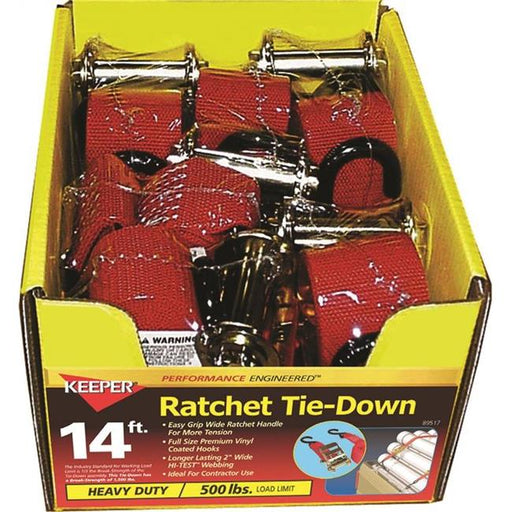 Keeper 537712 1500 lbs Ratchet Tie-down - Gray - 2 in. x 14 ft. - Case of 6