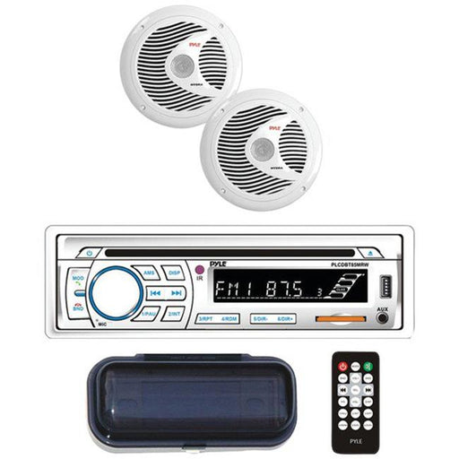 6.5 in. Radio Receiver&#44; Waterproof Speaker Kit - Hands-Free Talking & CD Player&#44; White