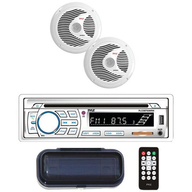 6.5 in. Radio Receiver&#44; Waterproof Speaker Kit - Hands-Free Talking & CD Player&#44; White