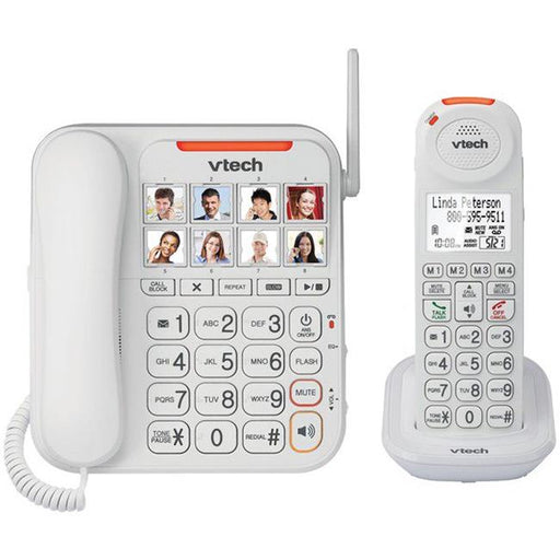 VTech VTSN5147 Amplified Corded & Cordless Answering System with Big Buttons & Display