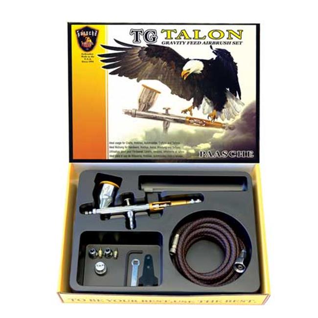 Paasche TG-3F Double Action Gravity Feed Airbrush Set with All Three Heads & Fan Aircap