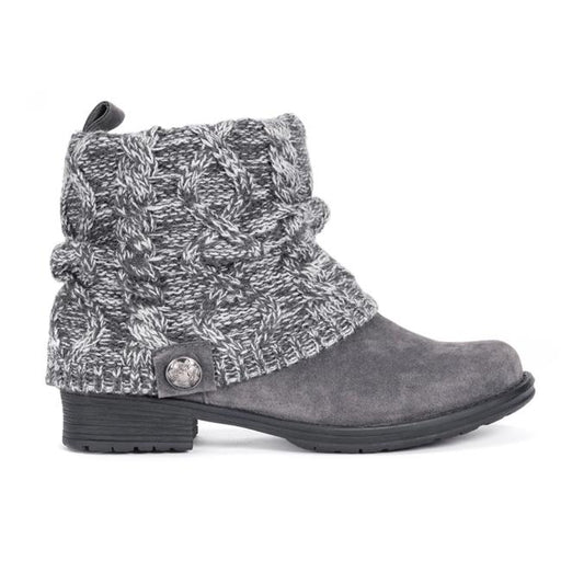 Muk Luks 0016895020-6 Womens Pattrice Boots&#44; Grey & Solid - Size 6