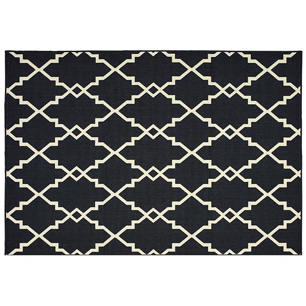 Oriental Weavers M7763K240RDST Marina Indoor Outdoor Outdoor Geometric Round Rug&#44; Black - 7 ft. 10 in. x 7 ft. 10 in.