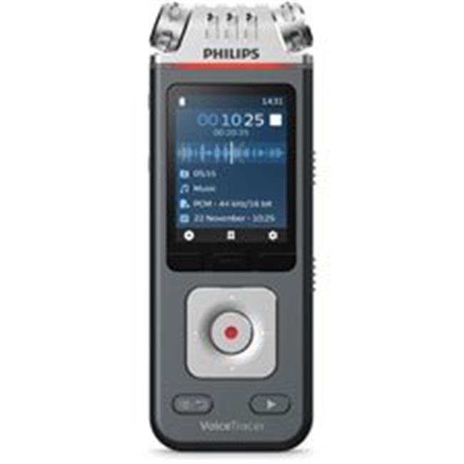 Philips PSPDVT6110 Speech VoiceTracer Audio Recorder Music & Interviews&#44; Gray Silver