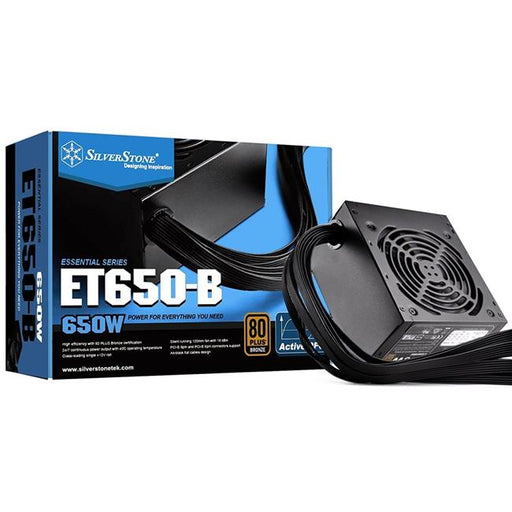 Silverstone ET650-B Technology 650 Watt 80 Plus Bronze Atx Psu With Flat Black Cables Et650-B Power Supply
