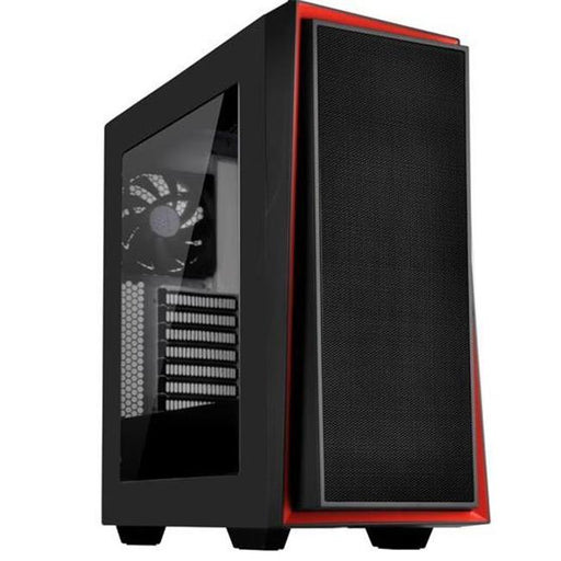 Silverstone RL06BR-W Atx Tower Computer Case With 120 mm. Exhaust Fan In Black And Red With Side Panel Window - 12 x 10.2 in.