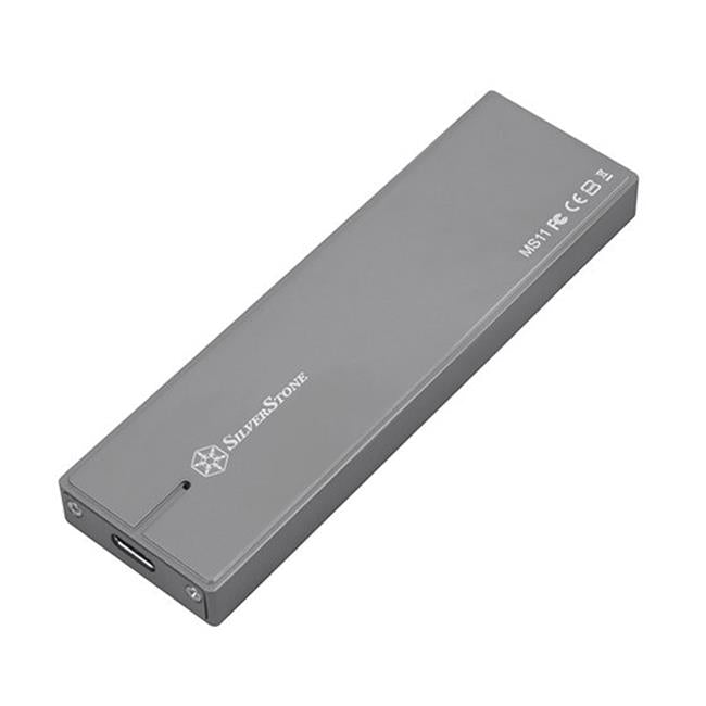 SilverStone Technologies MS11C USB 3.1 Gen 2 Type-C M.2 NVMe SSD Enclosure&#44; Charcoal