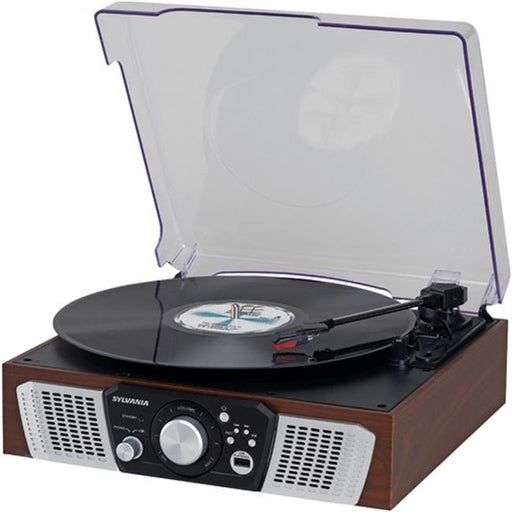 Sylvania RA44695 Turntable with Two Built-In Speakers & USB Playback