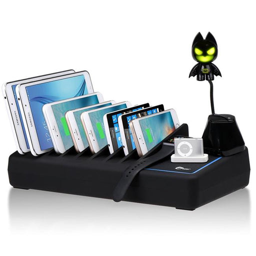 10-Port USB Charging Station with Ambient Light Deck