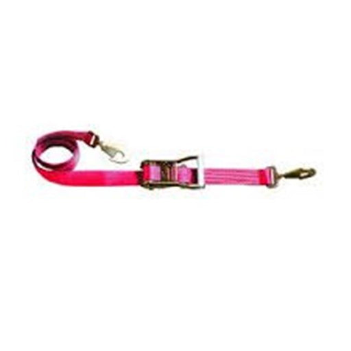 2 in. x 10 ft. Combo Ratchet & Axle Strap with Twist Hook & Adjustable Axle Strap&#44; Pink - 2 Piece