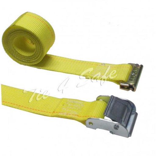 Tie 4 Safe CT11-12M23Y-8 2 in. x 12 ft. Logistic Straps with Cam Buckle & E-Fittings - Yellow&#44; 8 Piece