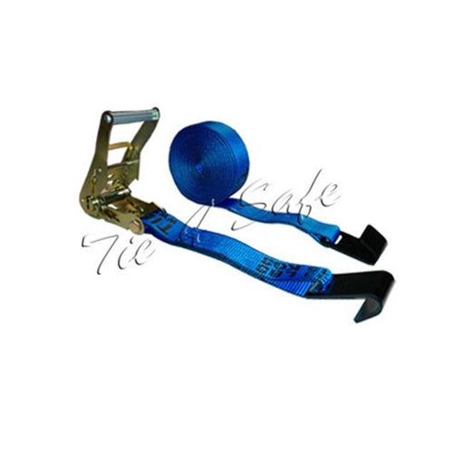 Tie 4 Safe RT04C-530-M11N-BU-8 2 in. x 30 ft. Ratchet Tie Downs with Flat Hooks - Blue&#44; 8 Piece