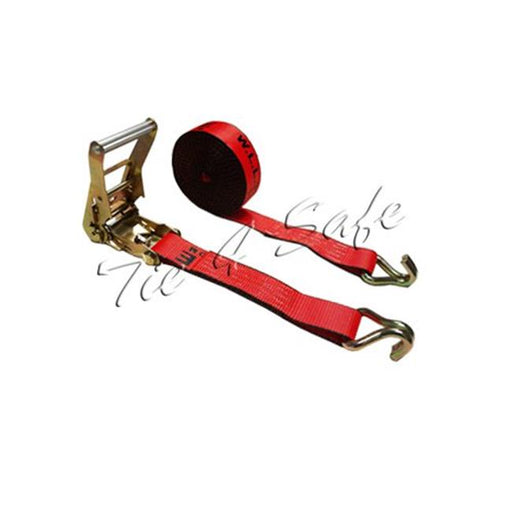 Tie 4 Safe RT04C-530-M11N-R-6 2 in. x 30 ft. Ratchet Tie Downs with Flat Hooks - Red&#44; 6 Piece