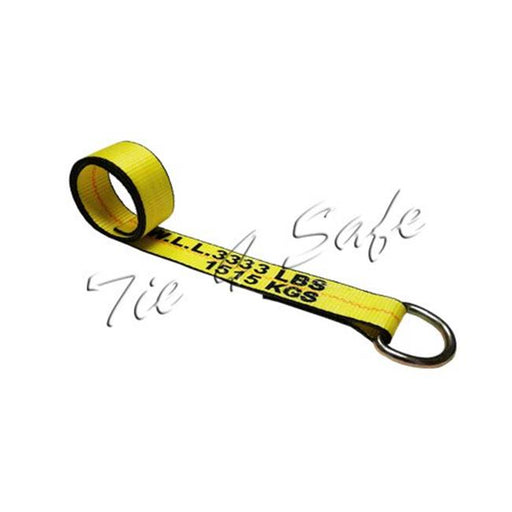 Tie 4 Safe TWS21-510-W27-Y-4 2 in. x 10 ft. Lasso Strap with D-Ring - Yellow&#44; 4 Piece