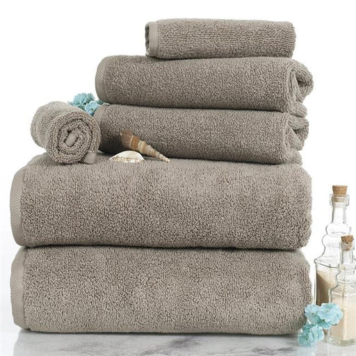 Lavish Home 67-0017-T 6 Piece Cotton Towel Set&#44; Taupe
