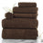 Lavish Home 67-0017-C 6 Piece Cotton Towel Set&#44; Chocolate