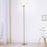 Lavish Home 72-TORCH-2 Torchiere Floor Lamp Standing Light with Sturdy Metal Base & Frosted Glass Shade Energy Saving LED Bulb - Light Bronze