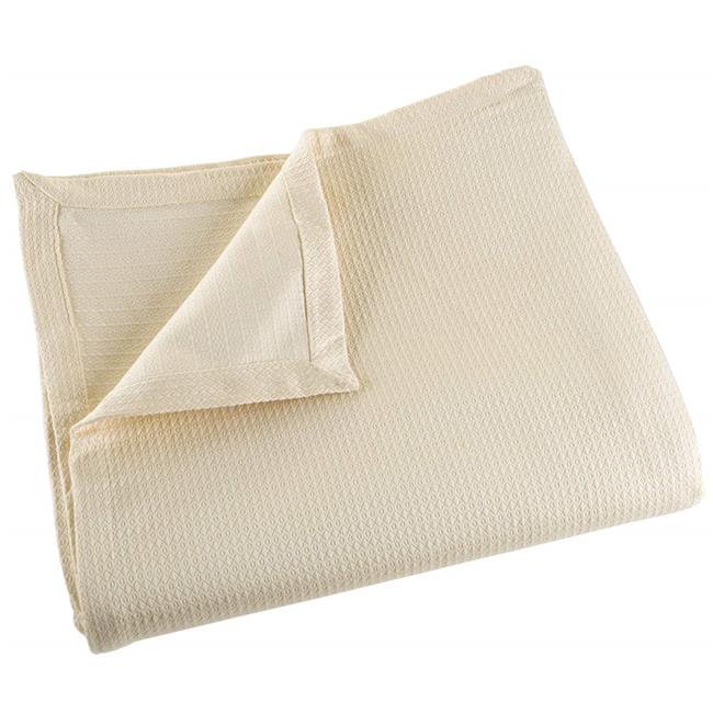 Bedford Home 61A-43272 Soft Breathable 100 Percent Cotton Blanket&#44; Cream - Full & Queen Size