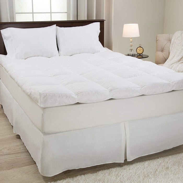 Bedford Home 64A-68823 Down & Duck Feather 4 in. Gusset Topper - King Size