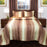 Bedford Home 66A-53871 Striped Metallic Bedspread Set, Twin Size - Chocolate & Taupe