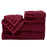 Bedford Home 67A-27568 6 Piece Cotton Deluxe Plush Bath Towel Set - Burgundy