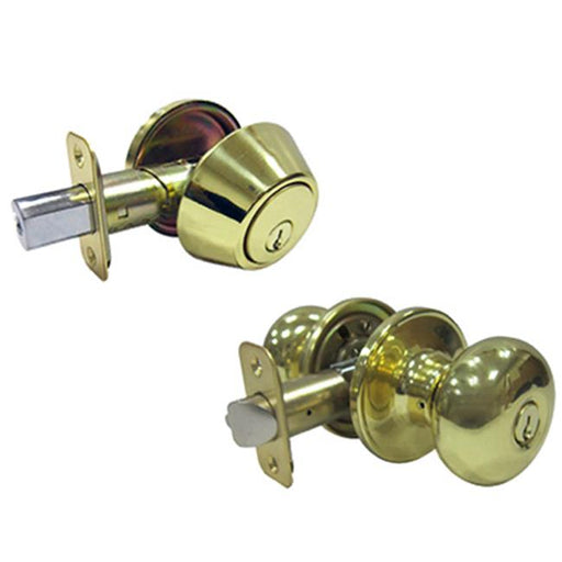 Taiwan Fu Hsing Industrial 221818 Tru-Guard Mushroom Combo Lock Pack&#44; Polished Brass