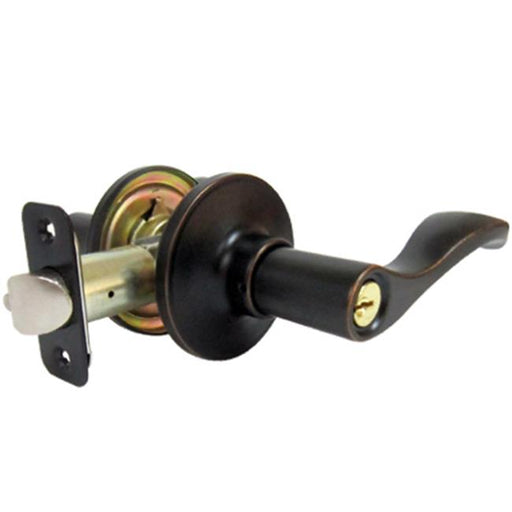Taiwan Fu Hsing Industrial 221945 Tru-Guard Reversible Naples Entry Lever Lockset&#44; Aged Bronze