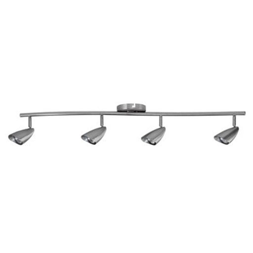 4-Light Steel Halogen Track Lighting Bar
