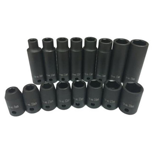 Frita 239213 Master Mechanic Metric Standard & Deep Impact Socket Set&#44; 16 Piece