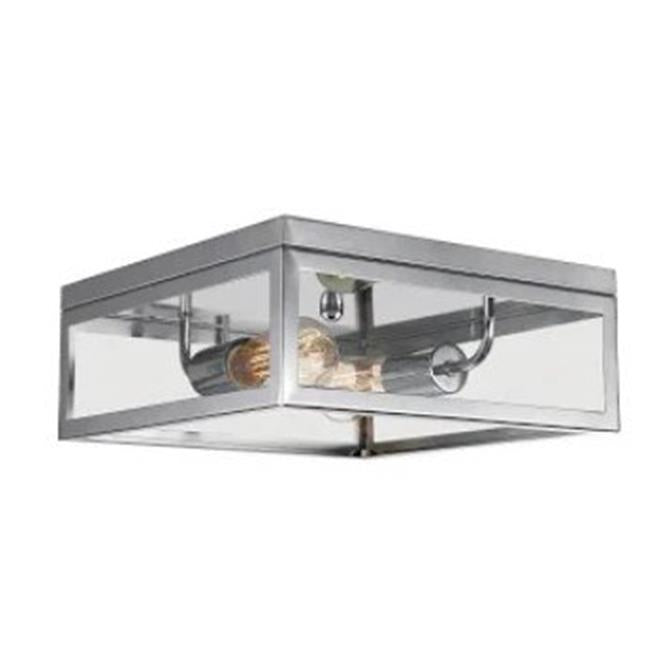 5.12 x 13 in. 60W Memphis Collection 2 Light Chrome Flush Mount Fixture