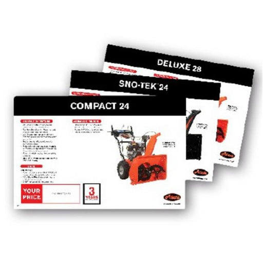 Retail First 197275 Ariens6Pk Snow Fact Tag TVARSTFT01