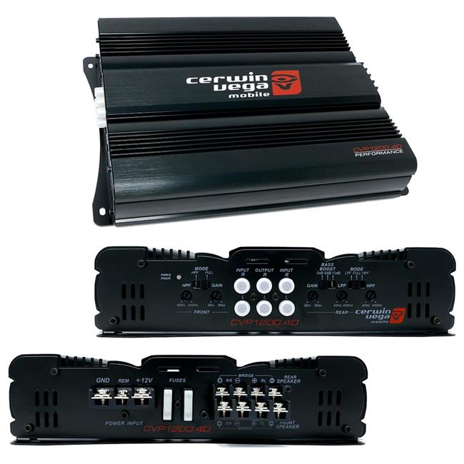 Cerwin Vega CVP12004D 1200W 4-Channel Amplifier Max&#44; Black