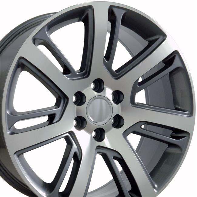 22 x 9 in. Replica Wheel&#44; Gunmetal Machined Face for Cadillac Escalade