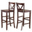 Victor 29 in. V Back Bar Stools&#44; Walnut - 2 Piece