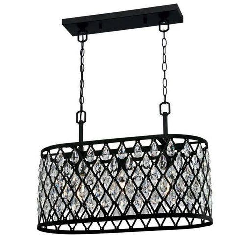 Westinghouse Lighting 6355000 3 Light Chandelier Matte Black Finish with Crystals