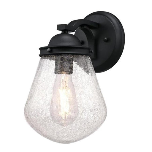 Westinghouse Lighting 6357400 1 Light Wall Fixture with Clear Crackle Glass&#44; Textured Black