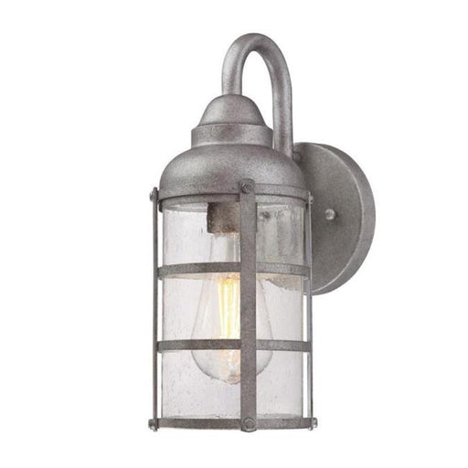 Westinghouse Lighting 6357700 1 Light Wall Fixture with Clear Seeded Glass&#44; Galvanized Steel