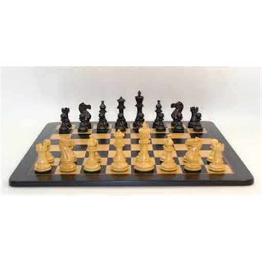 WW Chess 42BNC-EBC Boxwood Classic Chessmen with Ebony & Maple Chessboard&#44; Black & Natural