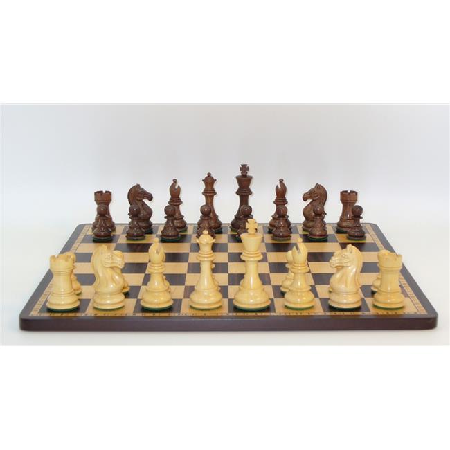 WW Chess 37KPRO-EBM 2 in. sq. Kikkerwood & Boxwood Pro Double Weighted Ebony&#44; Maple Inlaid Frame Board