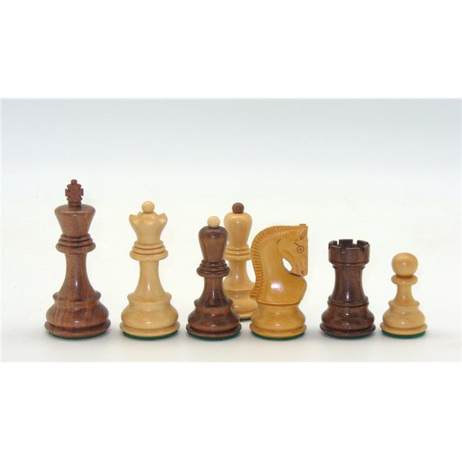 Checkmate 37KO Kikkerwood & Natural Boxwood Old Russian Double Weighted Chessmen