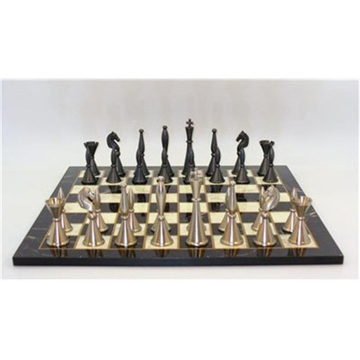 Worldwise Chess 40BAD-717 1.5 x 1.75 in. Brass Art Deco on Decoupage Board&#44; Black