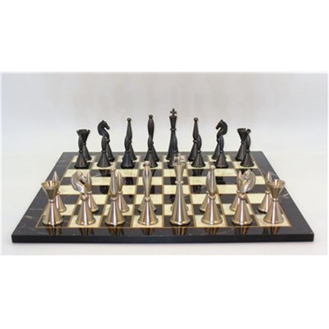 Worldwise Chess 40BAD-717 1.5 x 1.75 in. Brass Art Deco on Decoupage Board&#44; Black